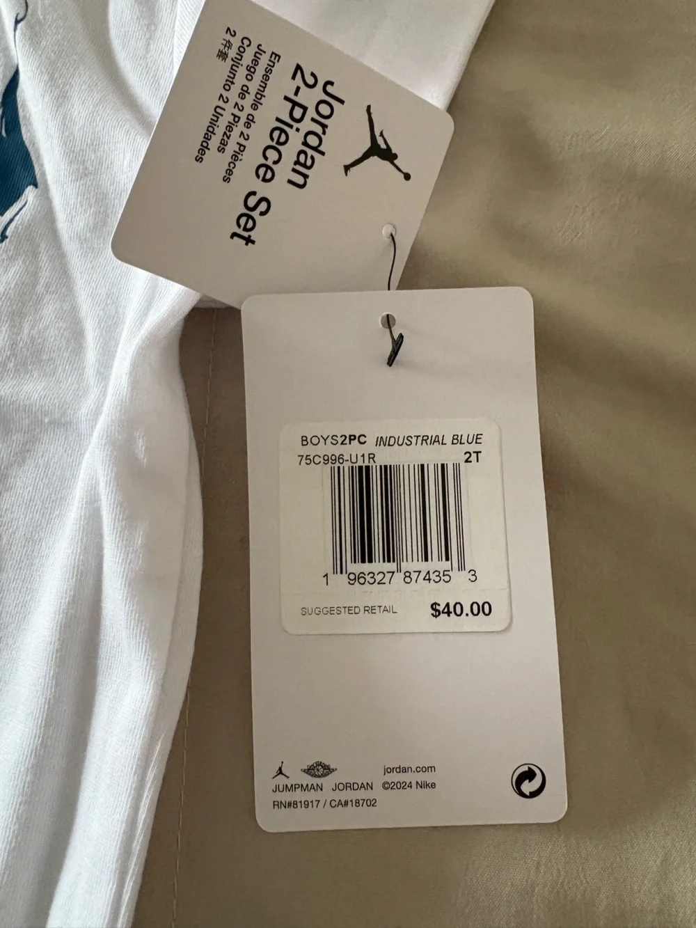 Jordan Industrial Blue & White Boys' Athletic Tee and Shorts Set